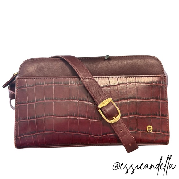 Etienne Aigner Merlot Leather Crossbody Bag - Picture 1 of 15